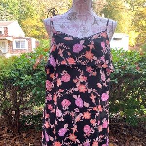 Sz L Xhilaration black printed dress
